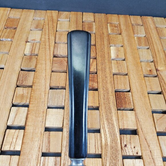 Vintage Bakelite-Handled Flatware Set – Elegant MCM Stainless Steel Black Handle - Picture 12 of 14